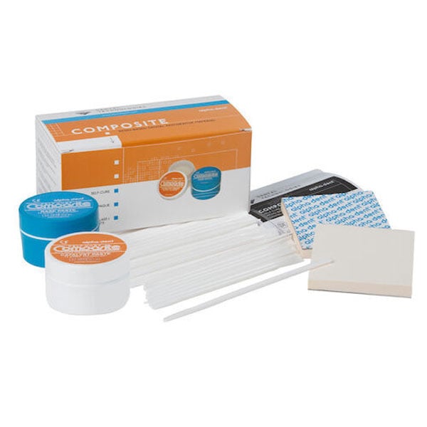 Alpha-Dent Self-Cure Hybrid Composite, Universal shade. Standard Kit: 14 Gm. Base Paste, 14 Gm