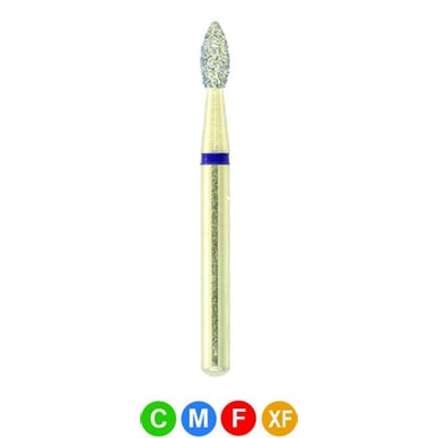 DentalRee FG #368.016 Coarse Grit, Gold Plated premium multi-use diamond bur, 5/pk. Pointed