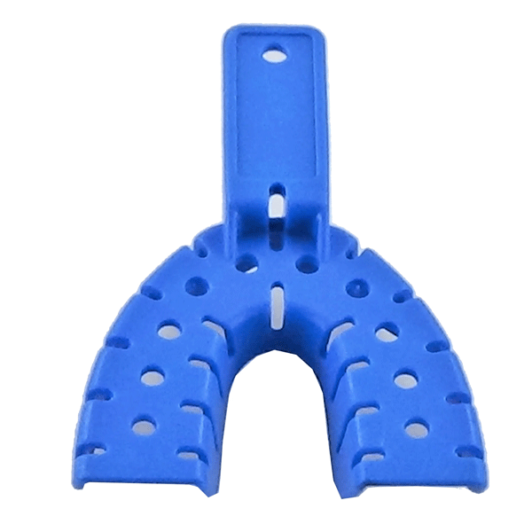 next Digital Large Perforated Plastic Impression Tray, Lower Full Arch, 50/Pk. The top of the tray
