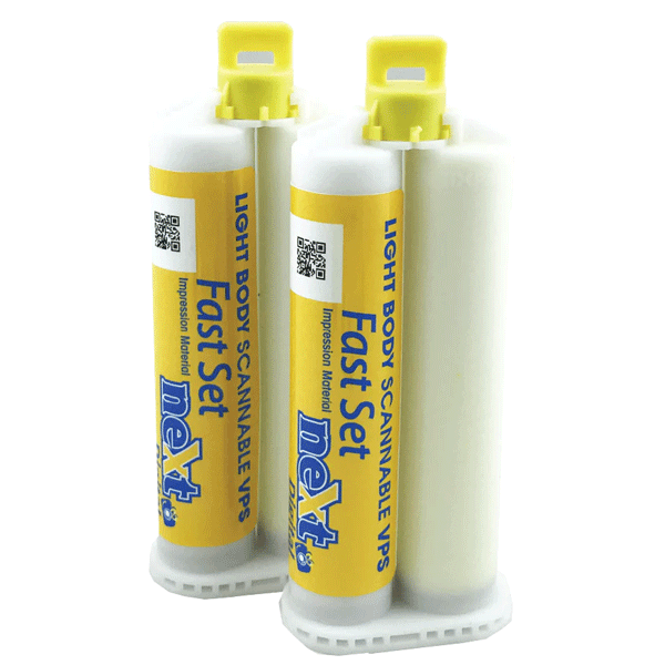 next Digital Fast Set VPS Impression Material, 50 mL, Light Body, 2/Pk. Vacuum packed to eliminate