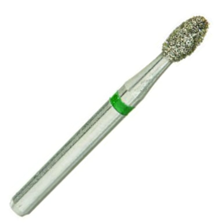 ValuDiamond FG #379.018 Coarse Grit Egg Shaped Diamond Bur, 10/Pk. Head size 1.8mm, head length