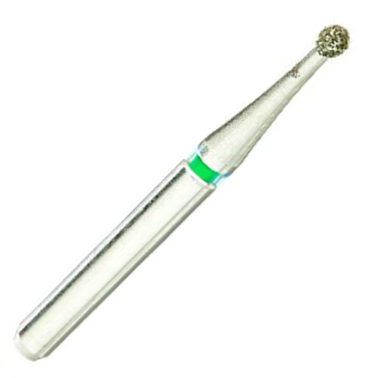 ValuDiamond FG #801.012 Coarse Grit Round Diamond Bur, 10/Pk. Head size 1.2mm, head length 1.0mm