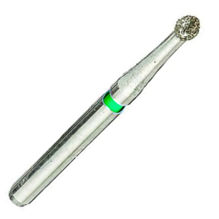 ValuDiamond FG #801.016 Coarse Grit Round Diamond Bur, 10/Pk. Head size 1.6mm, head length 1.4mm