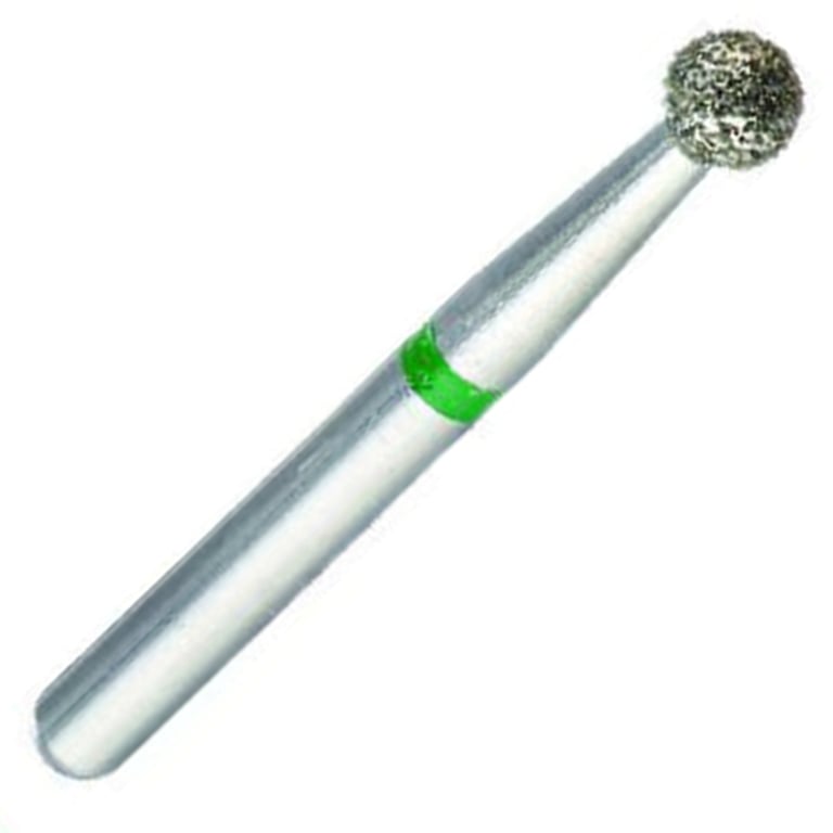 ValuDiamond FG #801.021 Coarse Grit Round Diamond Bur, 10/Pk. Head size 2.1mm, head length 2.0mm