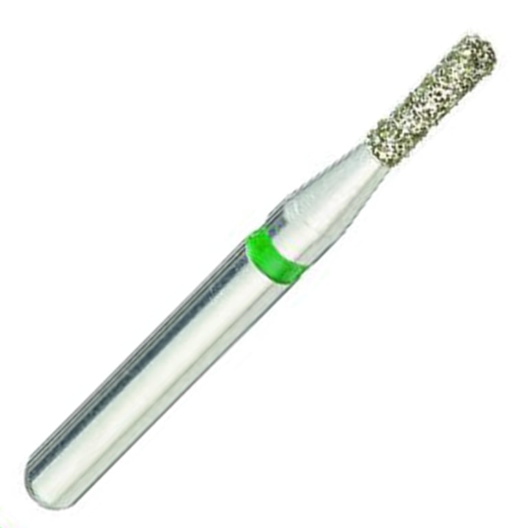 ValuDiamond FG #835.009 Coarse Grit Flat End Cylinder Diamond Bur, 10/Pk. Head size 0.9mm, head