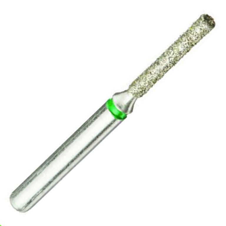 ValuDiamond FG #837.010 Coarse Grit Flat End Cylinder Diamond Bur, 10/Pk. Head size 1.0mm, head