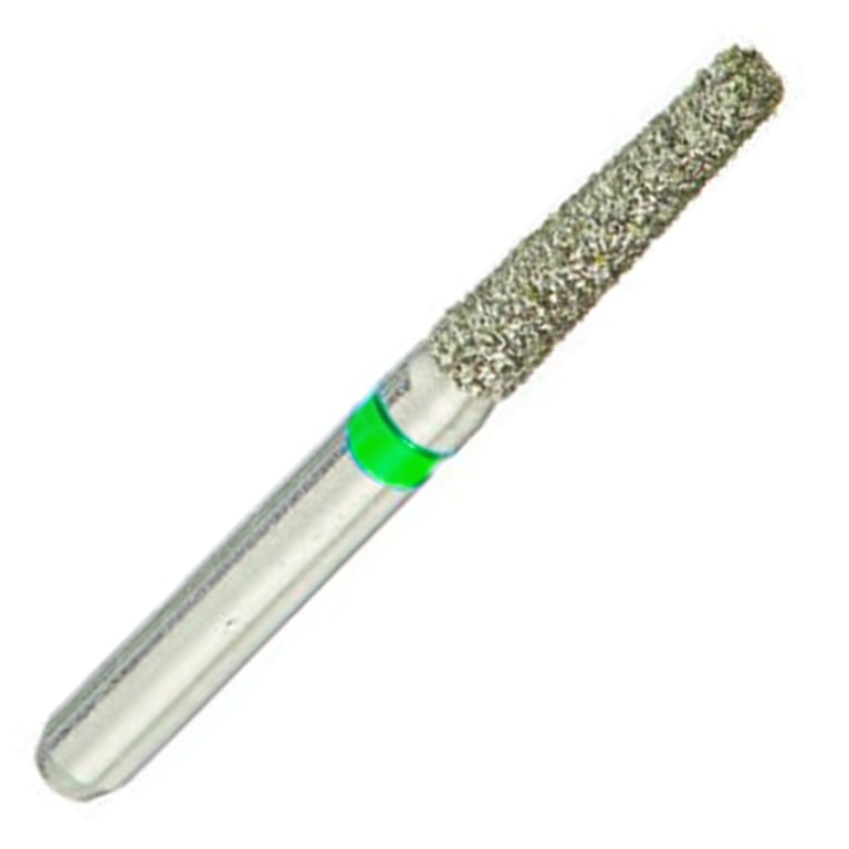 ValuDiamond FG #847.016 Coarse Grit Flat End Taper Diamond Bur, 10/Pk. Head size 1.6mm, head tip