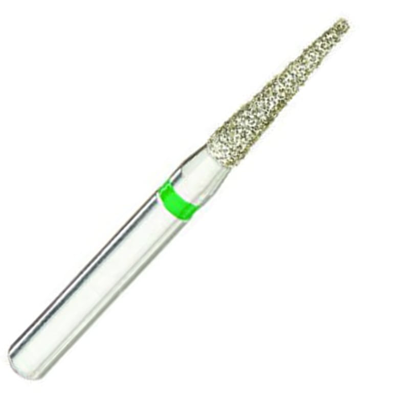 ValuDiamond FG #858.014 Coarse Grit Needle Shaped Diamond Bur, 10/Pk. Head size 1.4mm, head length