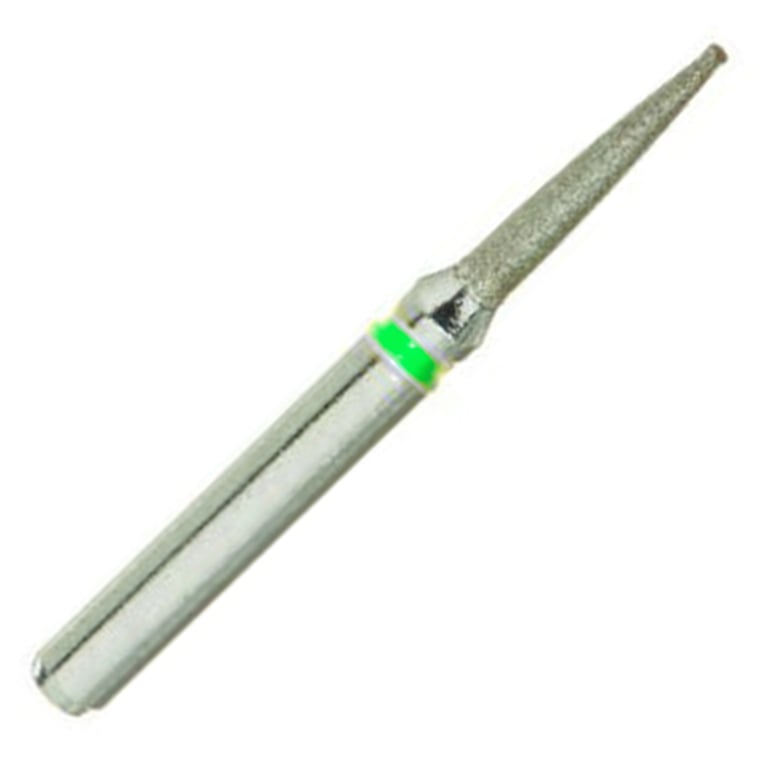 ValuDiamond FG #861.012 Coarse Grit Flame Shaped Diamond Bur, 10/Pk. Head size 1.2mm, head length