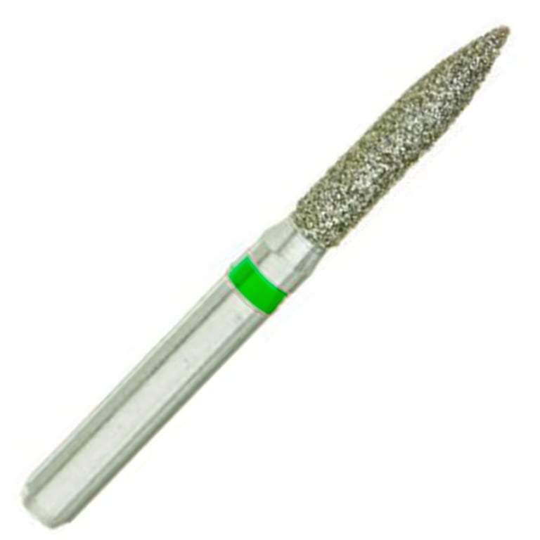 ValuDiamond FG #862.016 Coarse Grit Flame Shaped Diamond Bur, 10/Pk. Head size 1.6mm, head length