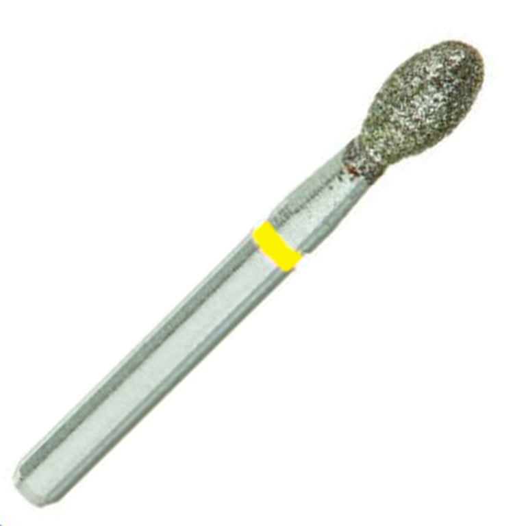 ValuDiamond FG #379.023 Extra Fine Grit Egg Shaped Diamond Bur, 10/Pk. Head size 2.3mm, head