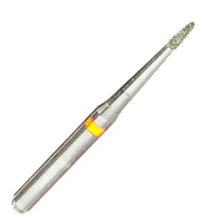 ValuDiamond FG #858.008 Extra Fine Grit Needle Shaped Diamond Bur, 10/Pk. Head size 0.8mm, head