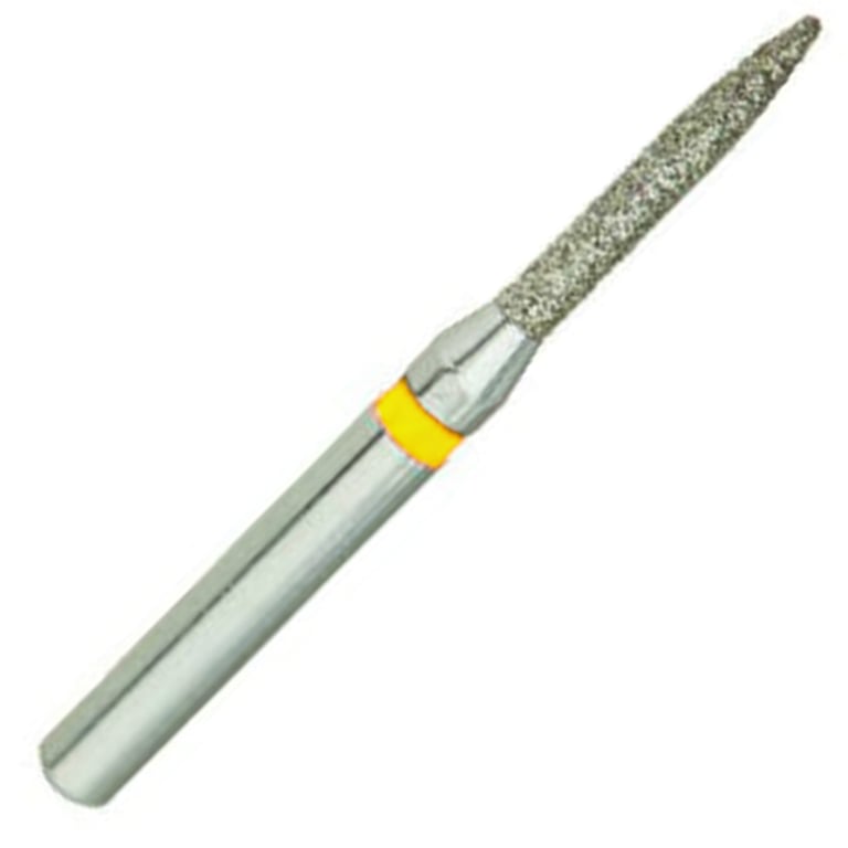 ValuDiamond FG #862.012 Extra Fine Grit Flame Shaped Diamond Bur, 10/Pk. Head size 1.2mm, head