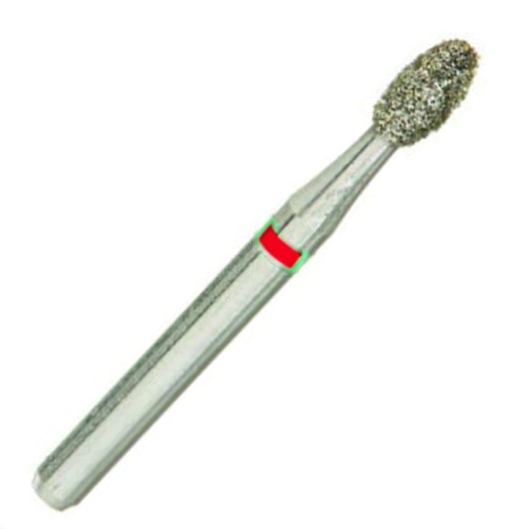 ValuDiamond FG #379.018 Fine Grit Egg Shaped Diamond Bur, 10/Pk. Head size 1.8mm, head length