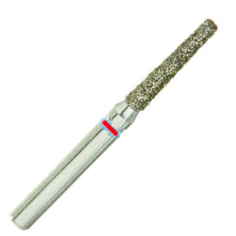 ValuDiamond FG #847.014 Fine Grit Flat End Taper Diamond Bur, 10/Pk. Head size 1.4mm, head tip