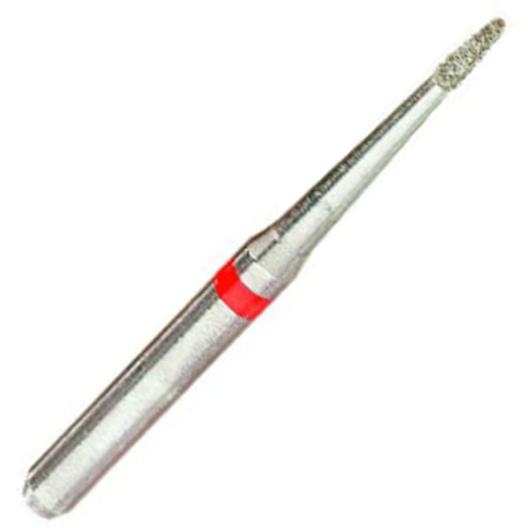 ValuDiamond FG #858.008 Fine Grit Round End Taper Diamond Bur, 10/Pk. Head size 0.8mm, head length