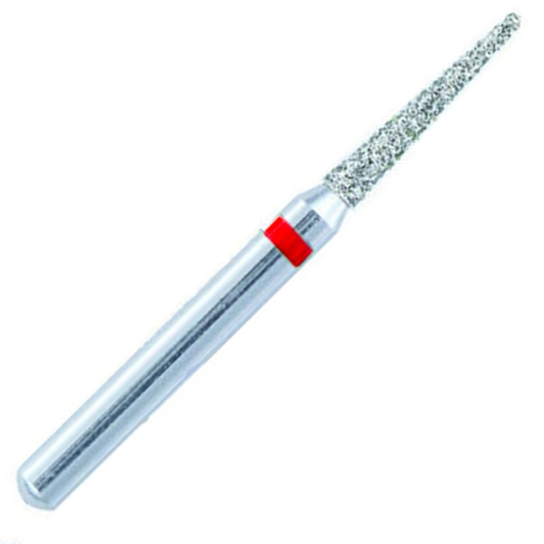 ValuDiamond FG #858.012 Fine Grit Needle Shaped Diamond Bur, 10/Pk. Head size 1.2mm, head length