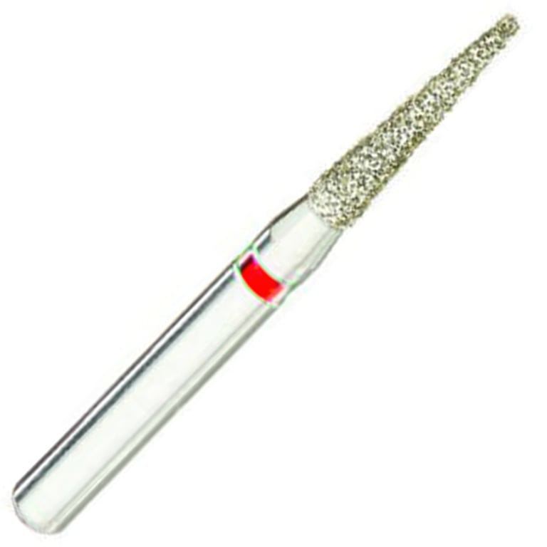 ValuDiamond FG #858.014 Fine Grit Needle Shaped Diamond Bur, 10/Pk. Head size 1.4mm, head length
