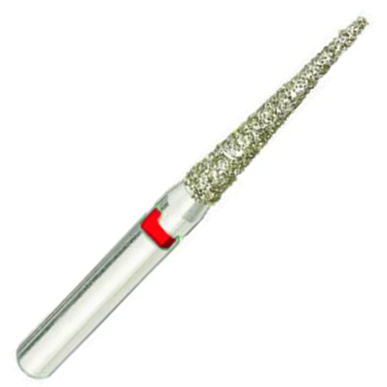 ValuDiamond FG #859.014 Fine Grit Pointed Cone Diamond Bur, 10/Pk. Head size 1.4mm, head length
