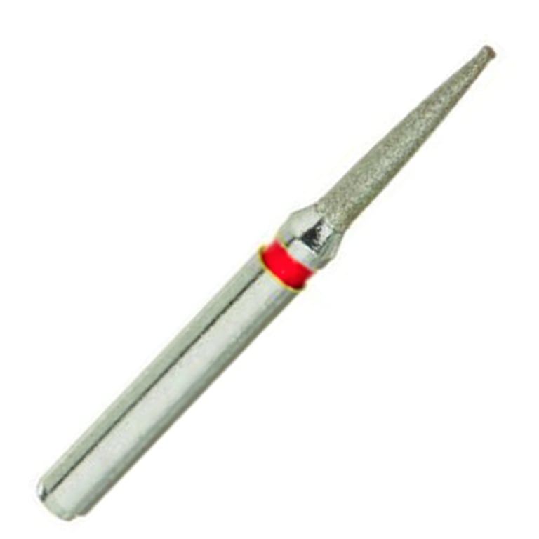 ValuDiamond FG #861.012 Fine Grit Flame Shaped Diamond Bur, 10/Pk. Head size 1.2mm, head length