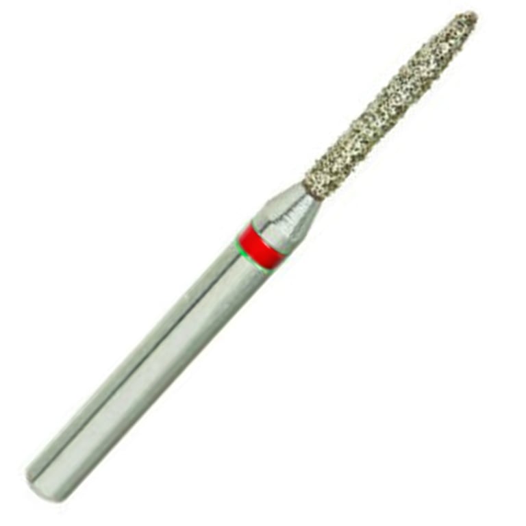 ValuDiamond FG #862.010 Fine Grit Flame Shaped Diamond Bur, 10/Pk. Head size 1mm, head length