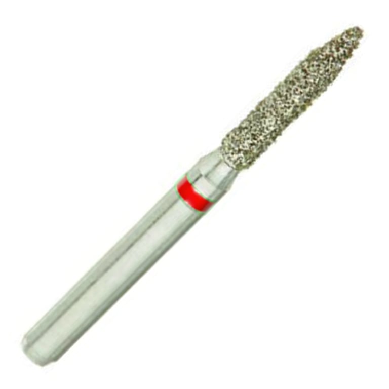 ValuDiamond FG #862.014 Fine Grit Flame Shaped Diamond Bur, 10/Pk. Head size 1.4mm, head length