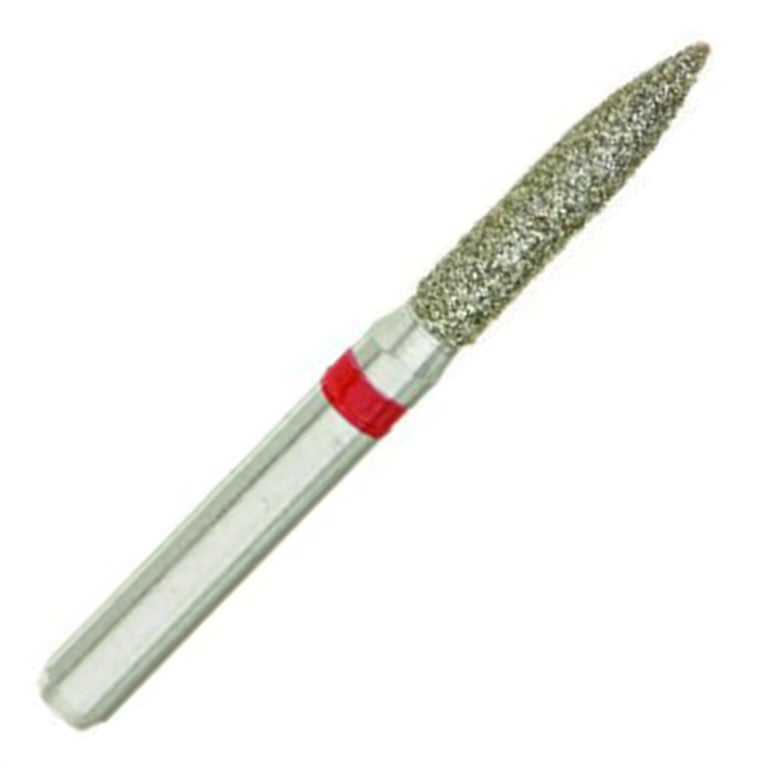 ValuDiamond FG #862.016 Fine Grit Flame Shaped Diamond Bur, 10/Pk. Head size 1.6mm, head length