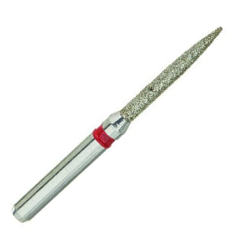 ValuDiamond FG #863.012 Fine Grit Flame Shaped Diamond Bur, 10/Pk. Head size 1.2mm, head length