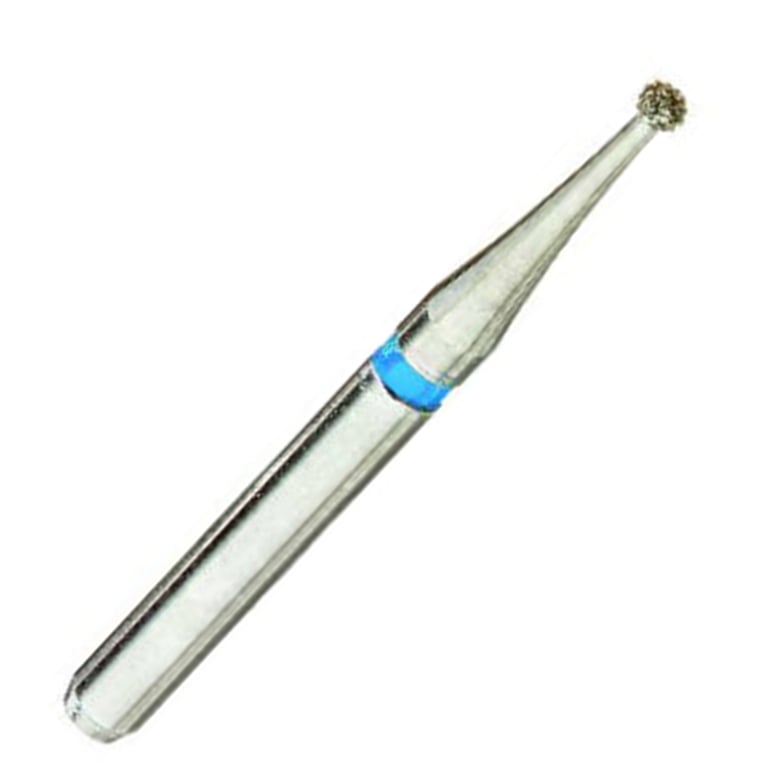 ValuDiamond FG #801.009 Medium Grit Round Diamond Bur, 10/Pk. Head size 0.9mm, head length 0.9mm