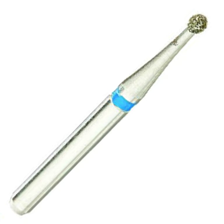 ValuDiamond FG #801.012 Medium Grit Round Diamond Bur, 10/Pk. Head size 1.2mm, head length 1.0mm