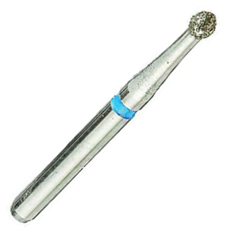 ValuDiamond FG #801.016 Medium Grit Round Diamond Bur, 10/Pk. Head size 1.6mm, head length 1.4mm
