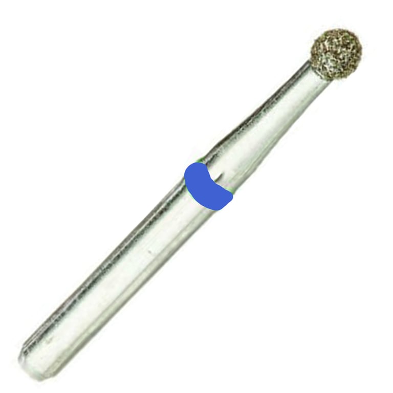 ValuDiamond FG #801.018 Medium Grit Round Diamond Bur, 10/Pk. Head size 1.8mm, head length 1.6mm