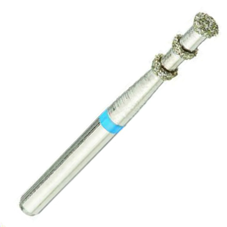 ValuDiamond FG #834.016 Medium Grit Depth Marker Diamond Bur, 10/Pk. Head size 1.6mm, head length