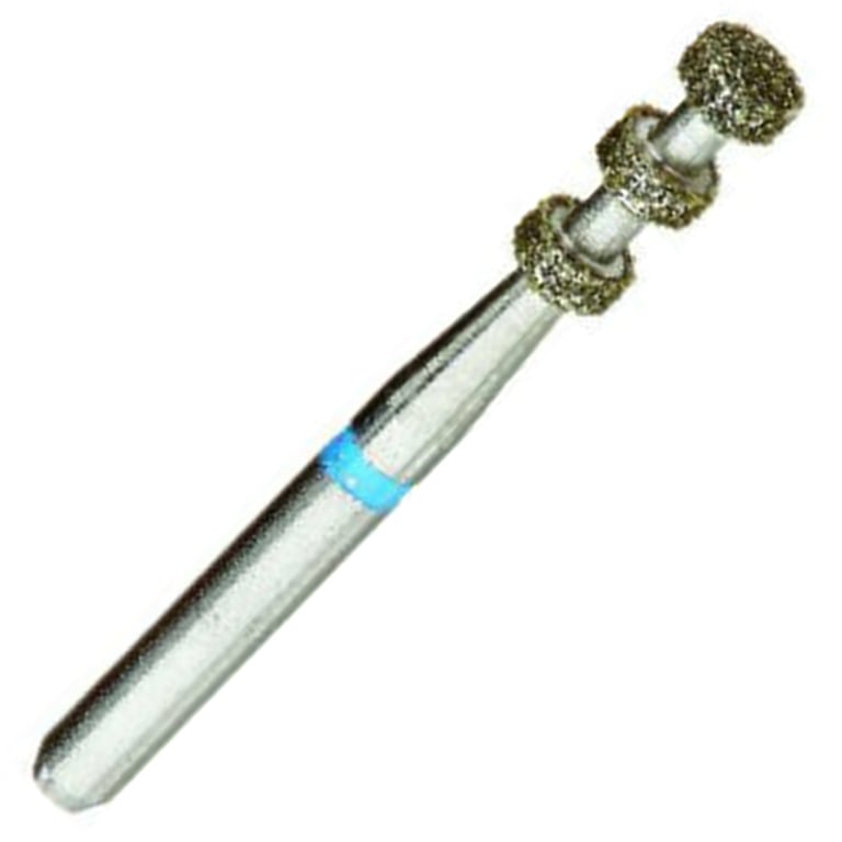 ValuDiamond FG #834.021 Medium Grit Depth Marker Diamond Bur, 10/Pk. Head size 2.1mm, head length