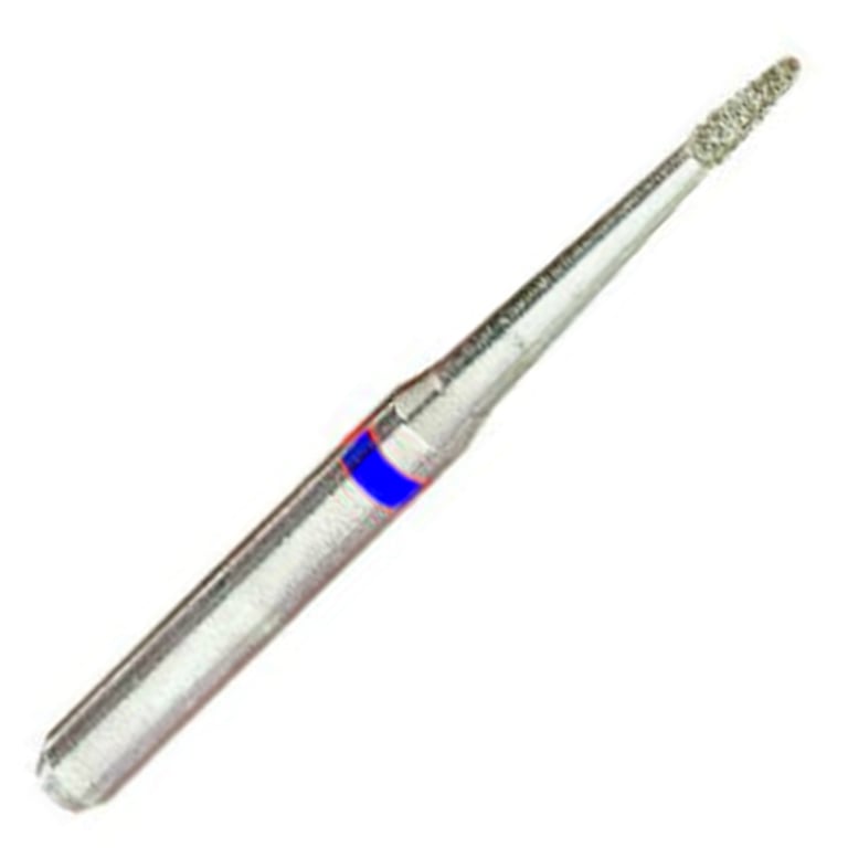 ValuDiamond FG #858.008 Medium Grit Pointed Cone Diamond Bur, 10/Pk. Head size 0.8mm, head length