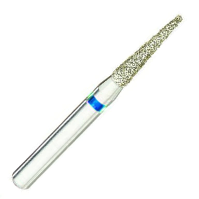 ValuDiamond FG #858.014 Medium Grit Needle Shaped Diamond Bur, 10/Pk. Head size 1.4mm, head length