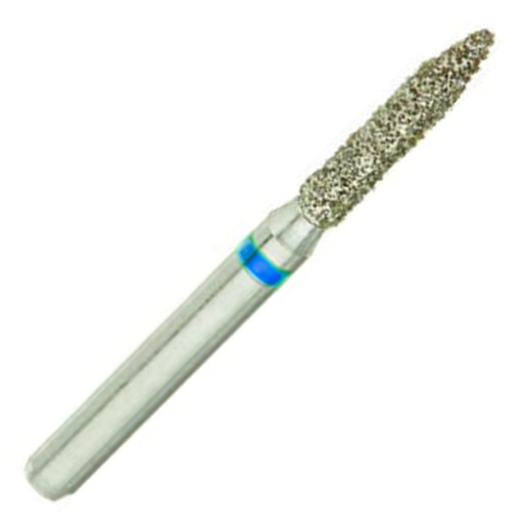 ValuDiamond FG #862.014 Medium Grit Flame Shaped Diamond Bur, 10/Pk. Head size 1.4mm, head length