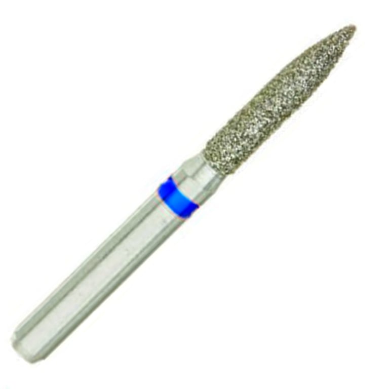 ValuDiamond FG #862.016 Medium Grit Flame Shaped Diamond Bur, 10/Pk. Head size 1.6mm, head length