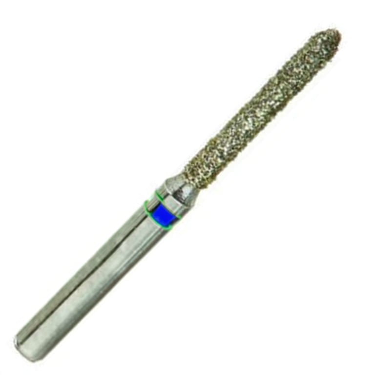 ValuDiamond FG #886.012 Medium Grit Beveled Cylinder Diamond Bur, 10/Pk. Head size 1.2mm, head tip