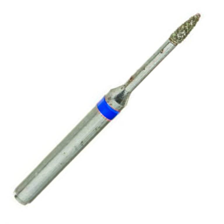 ValuDiamond FG #889.009 Medium Grit Flame Shaped Diamond Bur, 10/Pk. Head size 0.9mm, head length