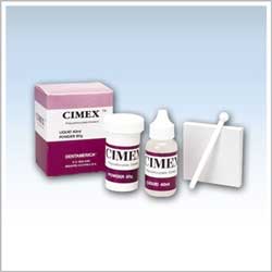 Cimex Polycarboxylate Cement Kit, contains 60gr Powder, 40 ml Liquid, Mixing Pads. For cementing