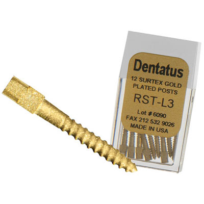 Surtex Classic 1.35 mm x 11.8 mm (Long 3) Gold Plated Posts, Package of 12