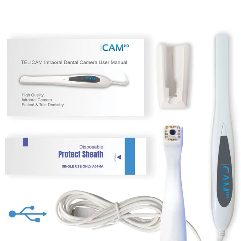 iCAM HD USB Intraoral Camera Kit - Camera and 50 Sheaths. Integrates with most imaging software