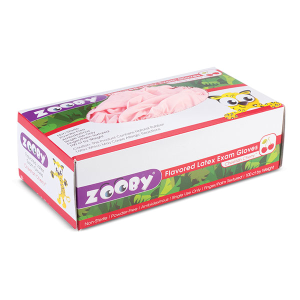 Zooby Latex exam gloves: Cheetah Cherry scented a