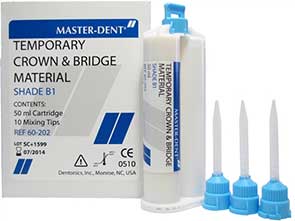 Master-Dent Temporary Crown & Bridge Material, Shade B1 Automix Cartridge System, 1 - 50ml