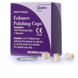 Enhance Polishing Cups, Package of 100 Cups and 1 RA Mandrel