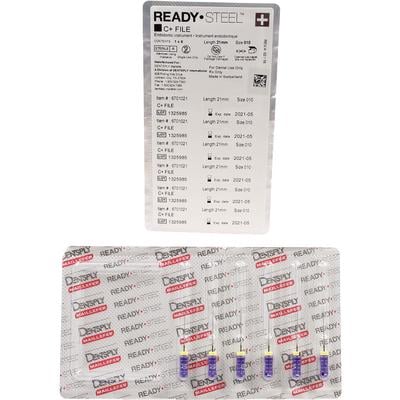 ReadySteel C+ File 25mm #10 6/Box. Stainless Steel, Pre-Sterilized. For the instrumentation