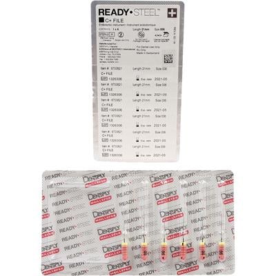 ReadySteel C+ File 21mm #06 6/Box. Stainless Steel, Pre-Sterilized. For the instrumentation