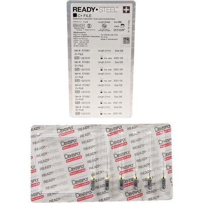 ReadySteel C+ File 21mm #08 6/Box. Stainless Steel, Pre-Sterilized. For the instrumentation