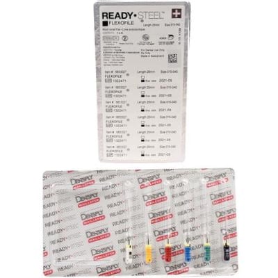ReadySteel FlexoFile Asst #45-80, 25mm Stainless Steel - Pre-Sterilized, 6/Pk. Safe-ended